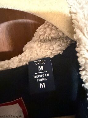 Tommy Hilfiger Black Jacket with Cream Sherpa Lining